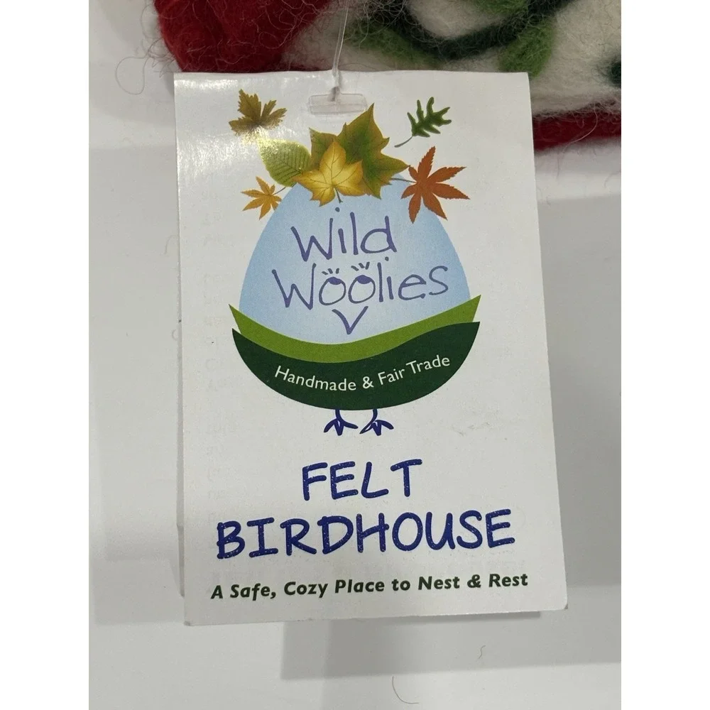Wild Woolies Felt Birdhouse Heidi Chalet Fair Trade Handmade Wool Nepal New